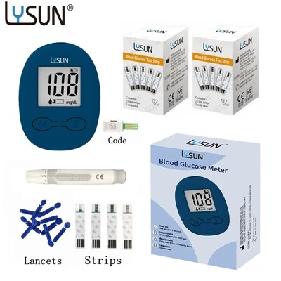 Komplet za merjenje glukoze v krvi Lysun BGM-103 Diabetični merilnik krvnega sladkorja s testnimi lističi